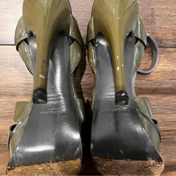 YSL Tribute Sandals Size 37- Green/Gray - Picture 10 of 10